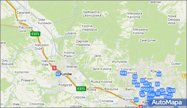 mapa Janik, Janik na mapie Targeo