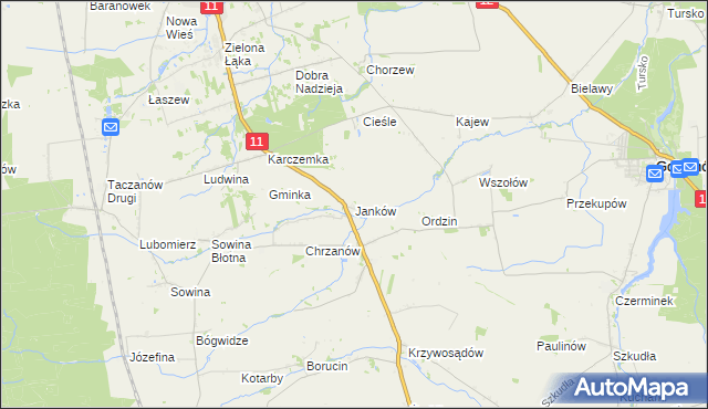 mapa Janków gmina Pleszew, Janków gmina Pleszew na mapie Targeo