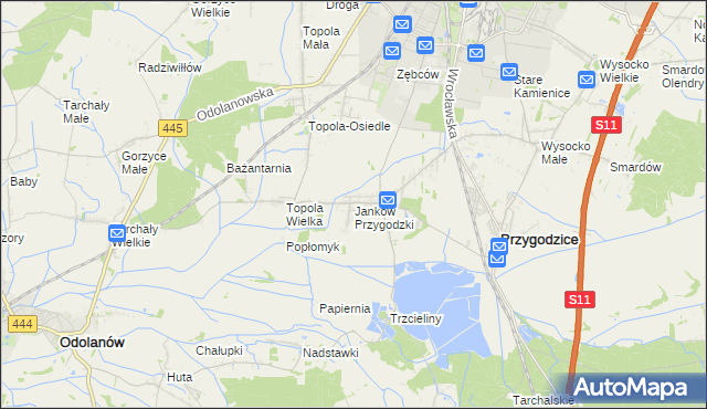 mapa Janków Przygodzki, Janków Przygodzki na mapie Targeo