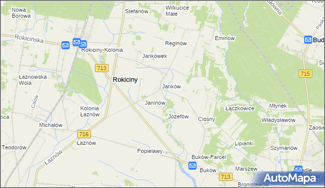 mapa Janków Trzeci gmina Rokiciny, Janków Trzeci gmina Rokiciny na mapie Targeo