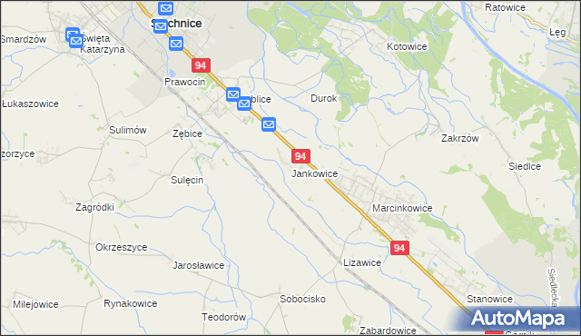 mapa Jankowice gmina Oława, Jankowice gmina Oława na mapie Targeo