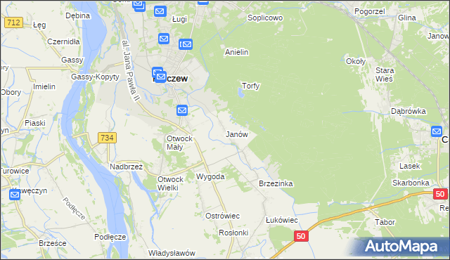 mapa Janów gmina Karczew, Janów gmina Karczew na mapie Targeo