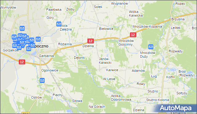 mapa Janów Karwicki, Janów Karwicki na mapie Targeo