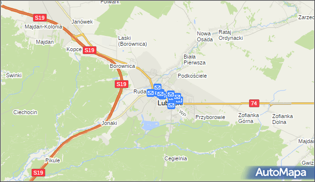 mapa Janów Lubelski, Janów Lubelski na mapie Targeo