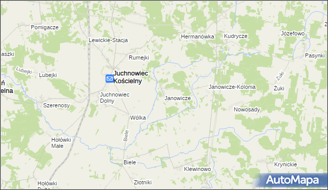 mapa Janowicze, Janowicze na mapie Targeo