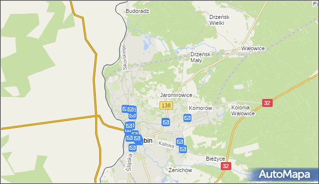 mapa Jaromirowice, Jaromirowice na mapie Targeo