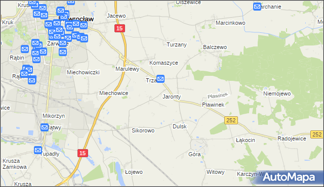 mapa Jaronty, Jaronty na mapie Targeo