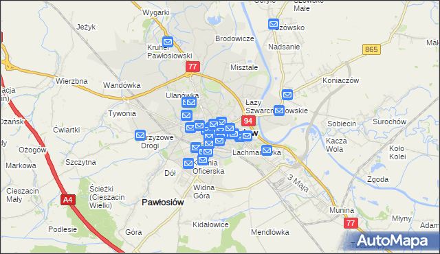 mapa Jarosławia, Jarosław na mapie Targeo