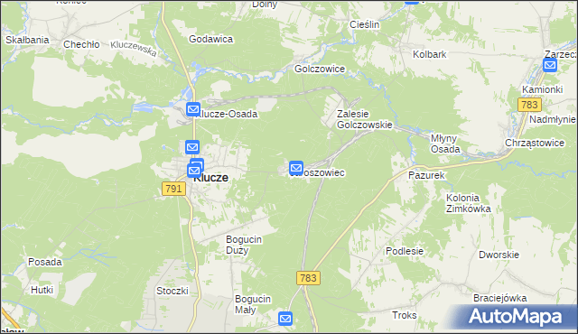 mapa Jaroszowiec, Jaroszowiec na mapie Targeo