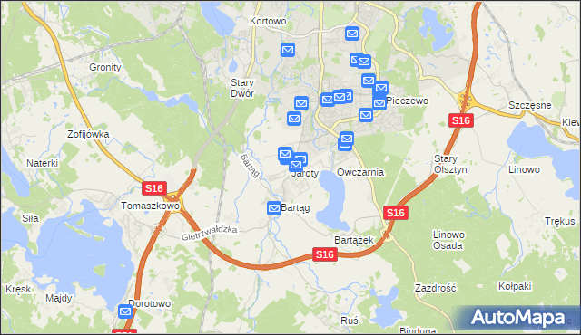 mapa Jaroty, Jaroty na mapie Targeo
