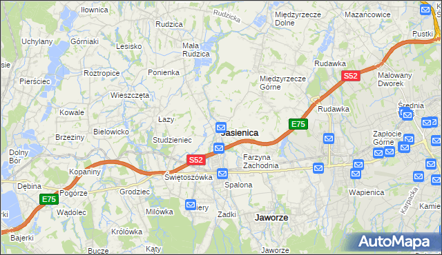 mapa Jasienica powiat bielski, Jasienica powiat bielski na mapie Targeo