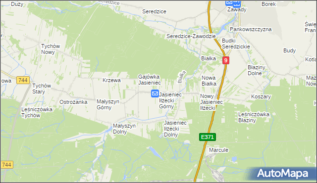 mapa Jasieniec Iłżecki Górny, Jasieniec Iłżecki Górny na mapie Targeo