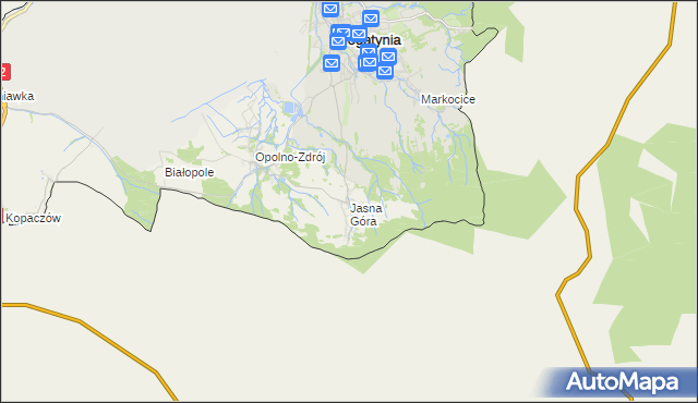 mapa Jasna Góra gmina Bogatynia, Jasna Góra gmina Bogatynia na mapie Targeo