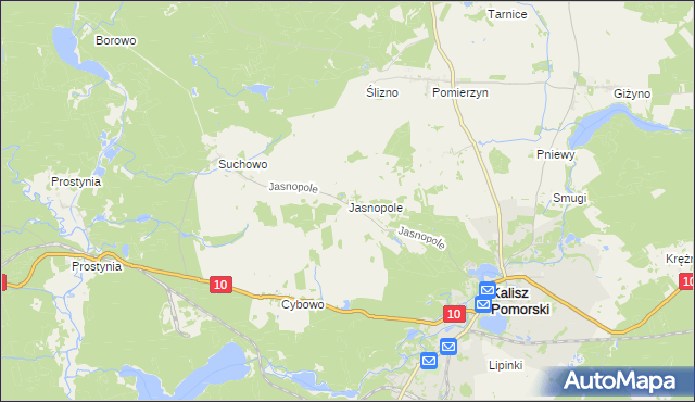 mapa Jasnopole, Jasnopole na mapie Targeo