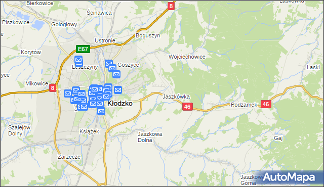 mapa Jaszkówka, Jaszkówka na mapie Targeo