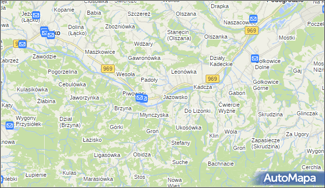 mapa Jazowsko, Jazowsko na mapie Targeo