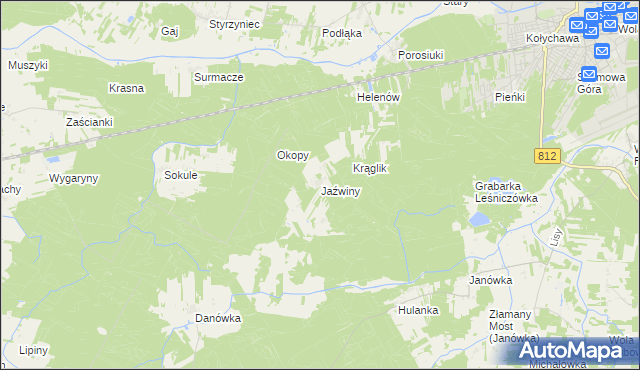 mapa Jaźwiny gmina Biała Podlaska, Jaźwiny gmina Biała Podlaska na mapie Targeo