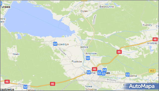 mapa Jedlice gmina Ozimek, Jedlice gmina Ozimek na mapie Targeo