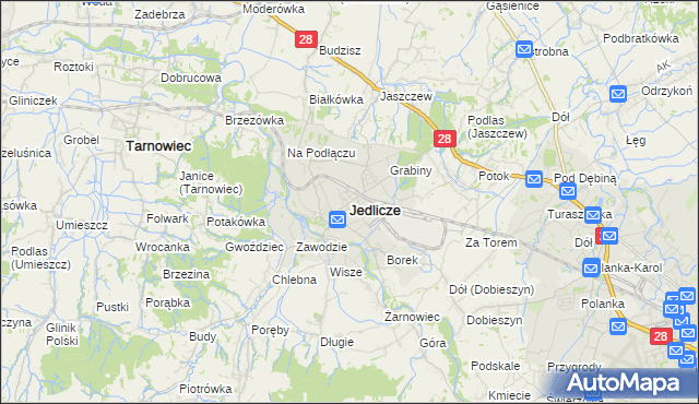 mapa Jedlicze, Jedlicze na mapie Targeo