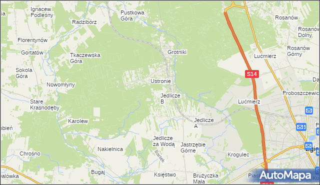 mapa Jedlicze B, Jedlicze B na mapie Targeo