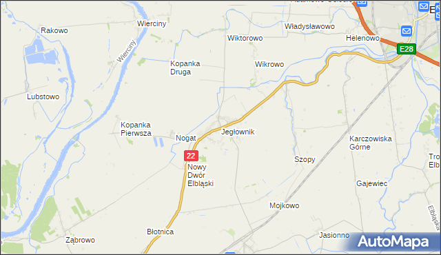 mapa Jegłownik, Jegłownik na mapie Targeo