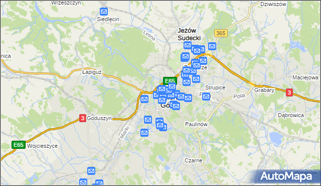 mapa Jelenia Góra, Jelenia Góra na mapie Targeo