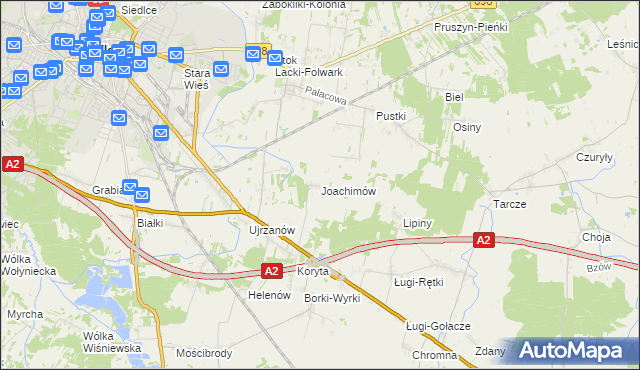 mapa Joachimów, Joachimów na mapie Targeo