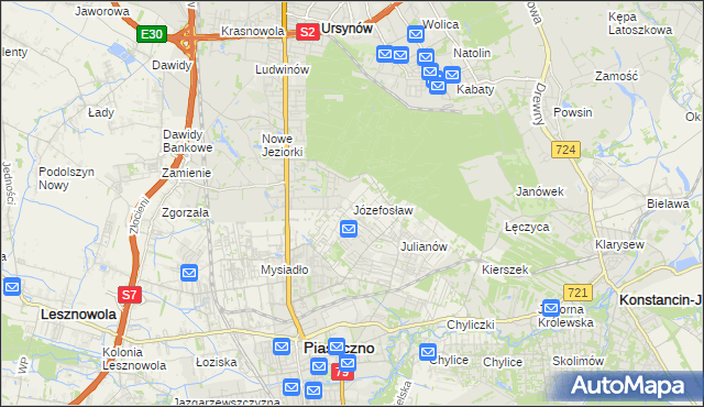 mapa Józefosław, Józefosław na mapie Targeo