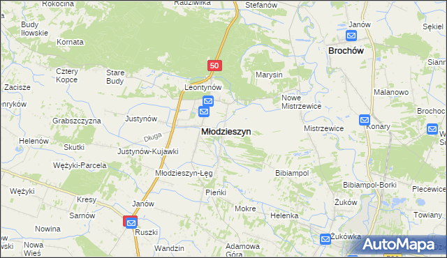 mapa Juliopol gmina Młodzieszyn, Juliopol gmina Młodzieszyn na mapie Targeo
