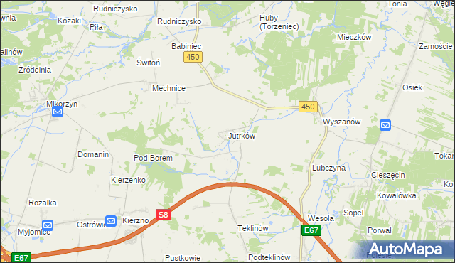 mapa Jutrków, Jutrków na mapie Targeo