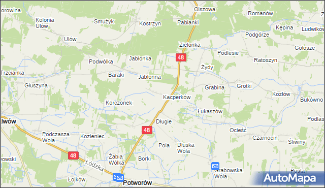 mapa Kacperków, Kacperków na mapie Targeo