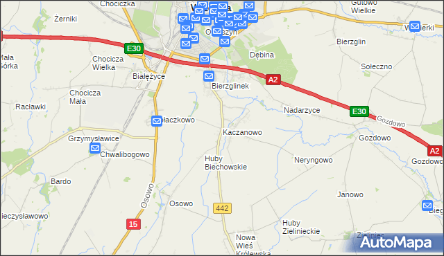 mapa Kaczanowo, Kaczanowo na mapie Targeo