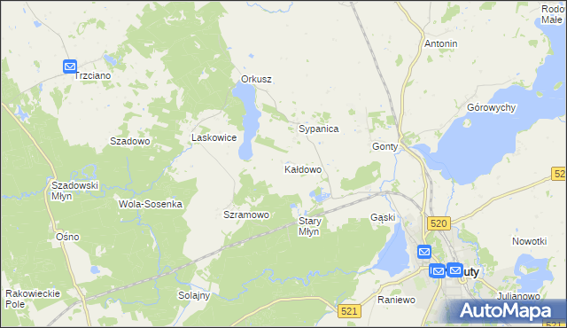 mapa Kałdowo gmina Prabuty, Kałdowo gmina Prabuty na mapie Targeo