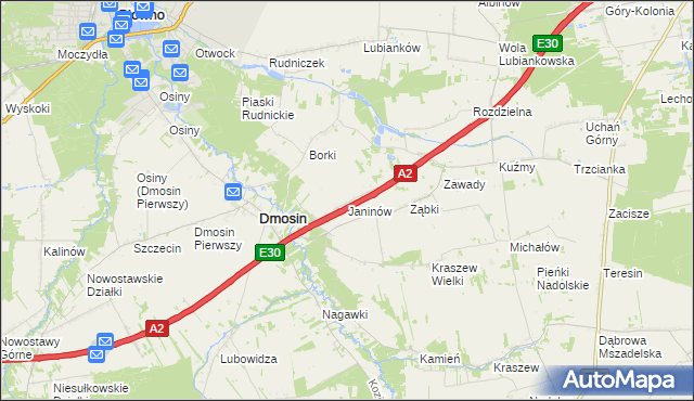 mapa Kałęczew gmina Dmosin, Kałęczew gmina Dmosin na mapie Targeo