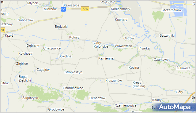 mapa Kamienna gmina Opatowiec, Kamienna gmina Opatowiec na mapie Targeo