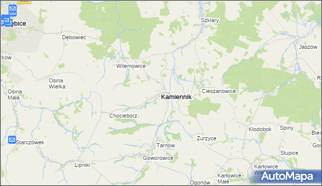 mapa Kamiennik powiat nyski, Kamiennik powiat nyski na mapie Targeo