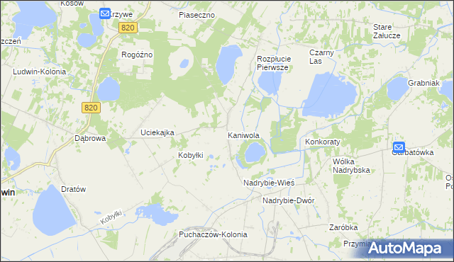 mapa Kaniwola, Kaniwola na mapie Targeo