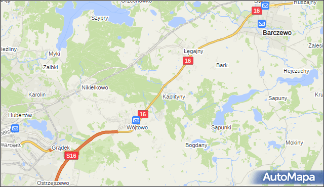 mapa Kaplityny, Kaplityny na mapie Targeo