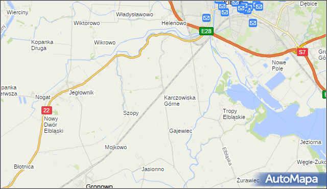 mapa Karczowiska Górne, Karczowiska Górne na mapie Targeo