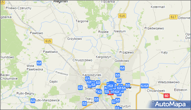 mapa Kargoszyn, Kargoszyn na mapie Targeo