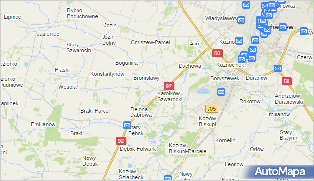 mapa Karolków Szwarocki, Karolków Szwarocki na mapie Targeo