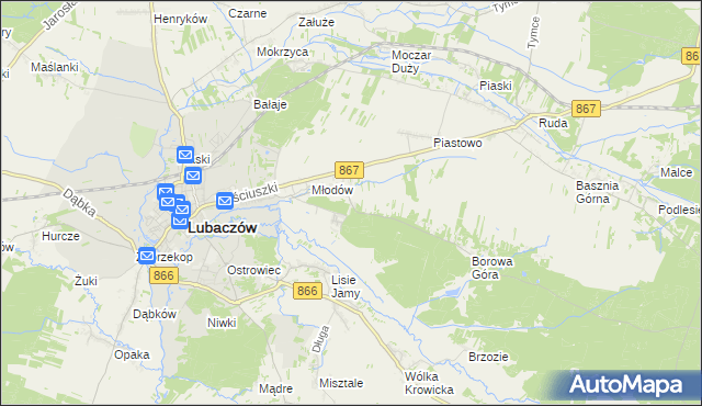 mapa Karolówka gmina Lubaczów, Karolówka gmina Lubaczów na mapie Targeo