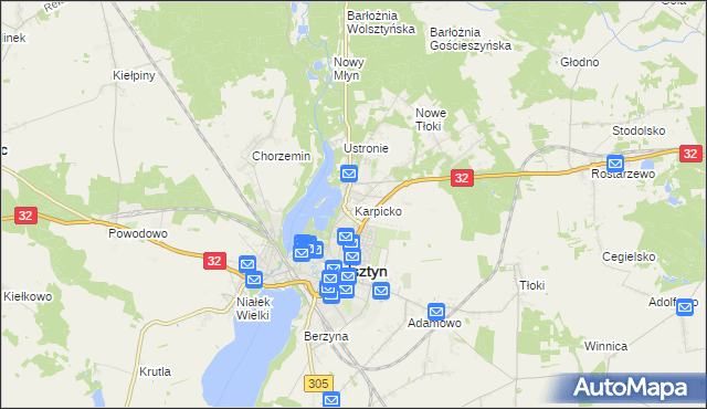 mapa Karpicko, Karpicko na mapie Targeo