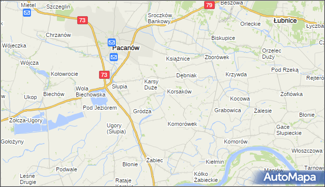 mapa Karsy Dolne, Karsy Dolne na mapie Targeo