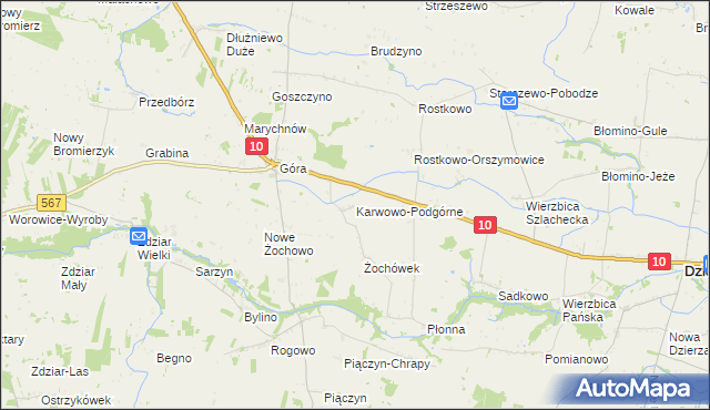 mapa Karwowo-Podgórne, Karwowo-Podgórne na mapie Targeo