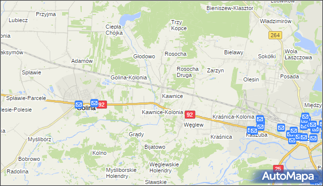 mapa Kawnice, Kawnice na mapie Targeo