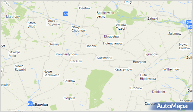 mapa Kazimierki, Kazimierki na mapie Targeo