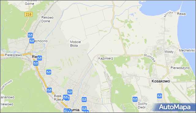 mapa Kazimierz gmina Kosakowo, Kazimierz gmina Kosakowo na mapie Targeo