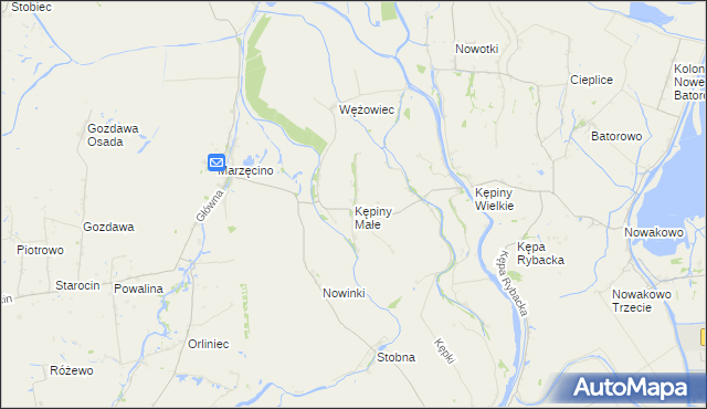 mapa Kępiny Małe, Kępiny Małe na mapie Targeo