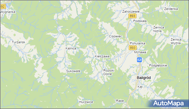mapa Kielczawa, Kielczawa na mapie Targeo